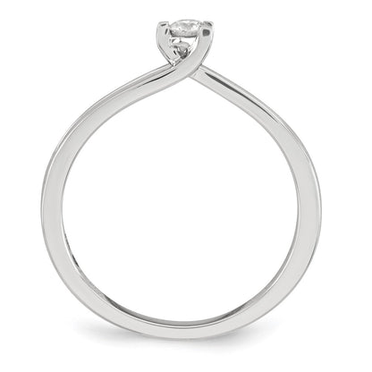 14k White Gold Real Diamond Polished Ring