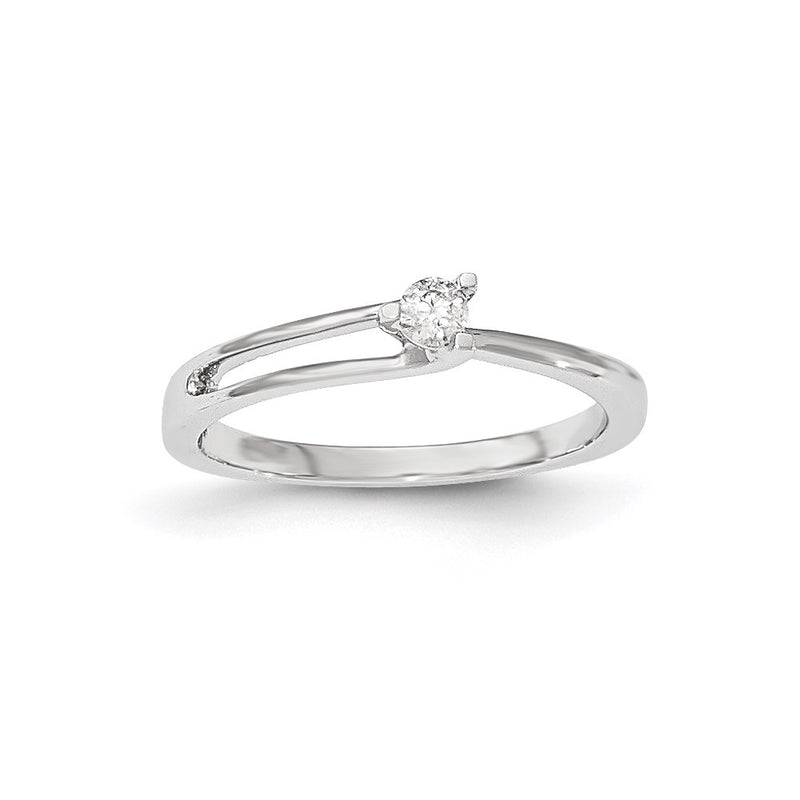 14k White Gold Real Diamond Polished Ring
