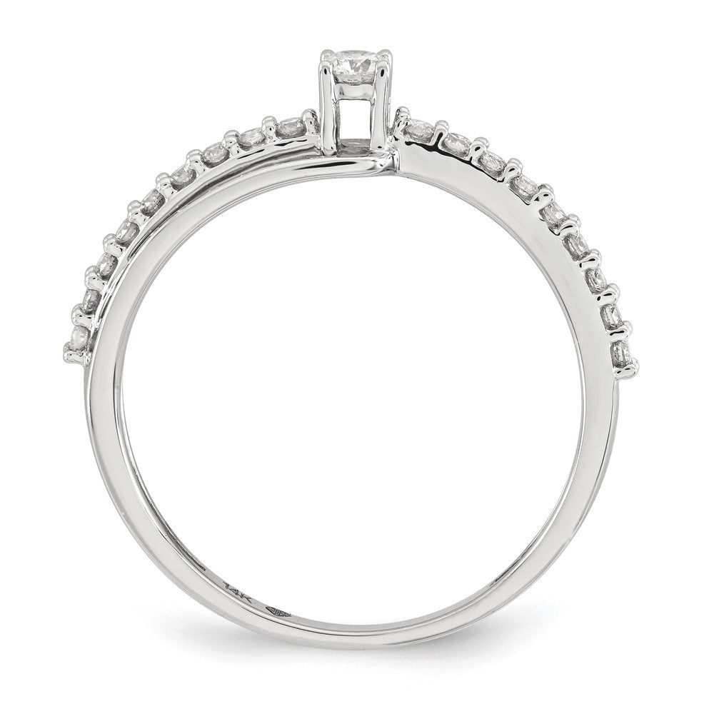 14k White Gold Real Diamond Polished Ring