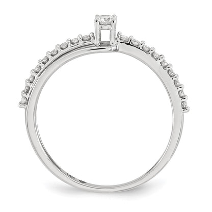 14k White Gold Real Diamond Polished Ring