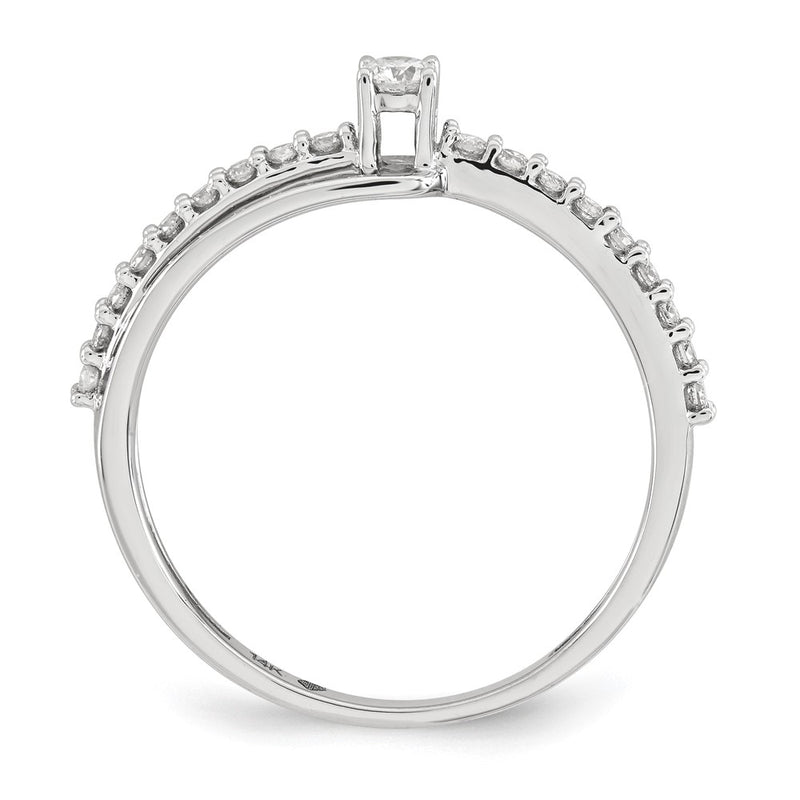 14k White Gold Real Diamond Polished Ring