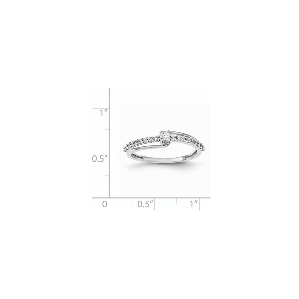 14k White Gold Real Diamond Polished Ring