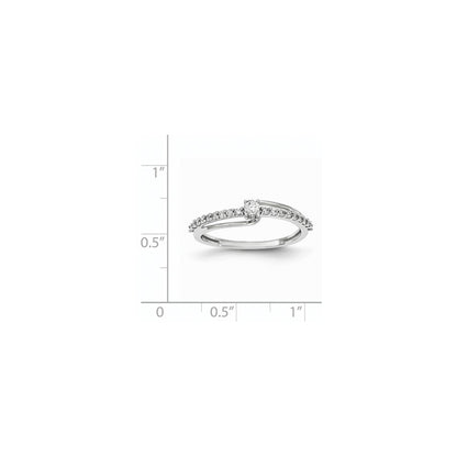 14k White Gold Real Diamond Polished Ring