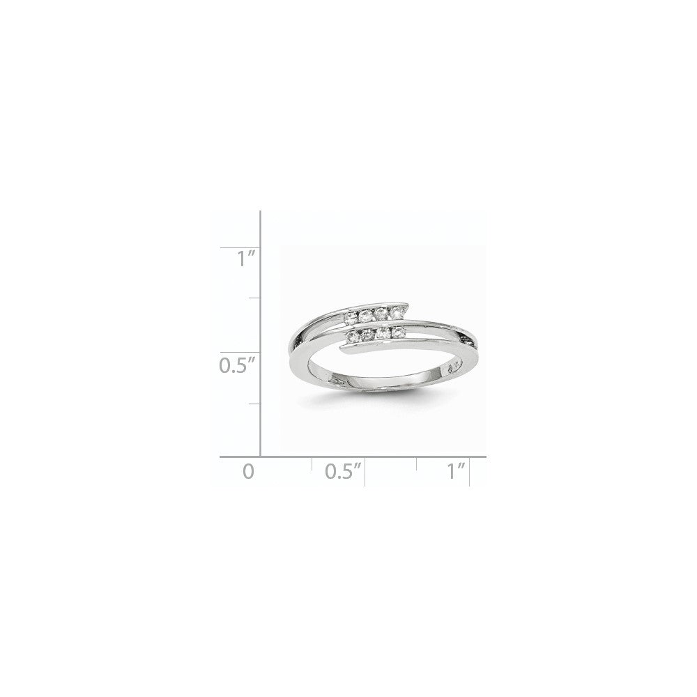 14k White Gold Real Diamond Polished Ring