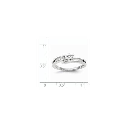 14k White Gold Real Diamond Polished Ring