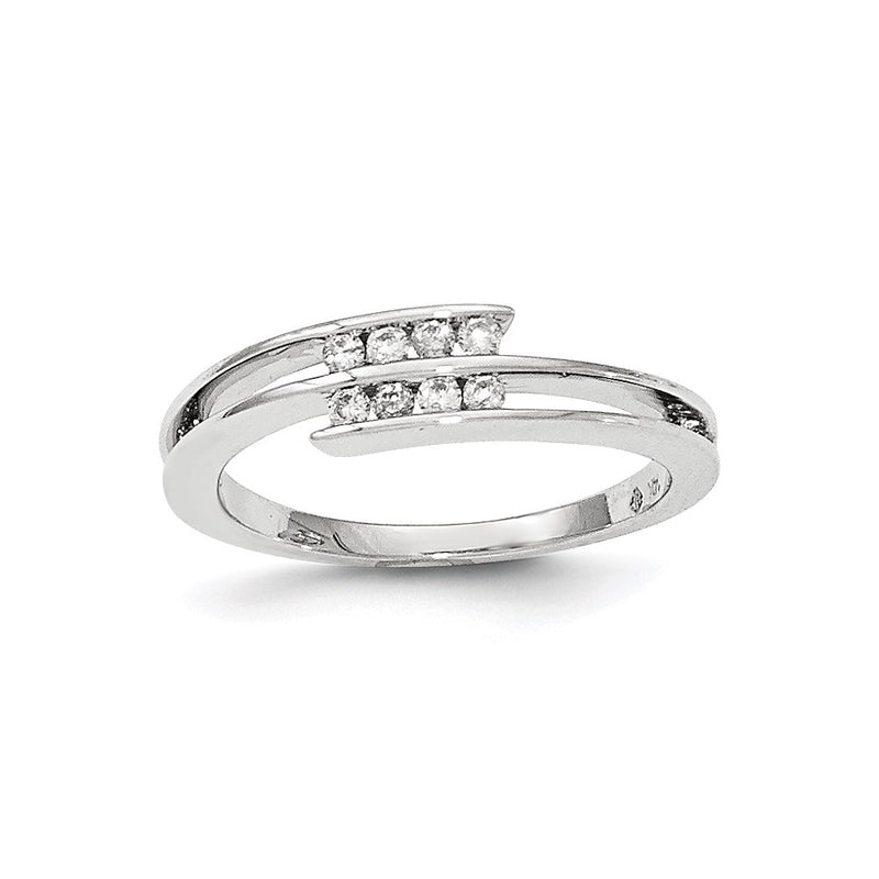 14k White Gold Real Diamond Polished Ring