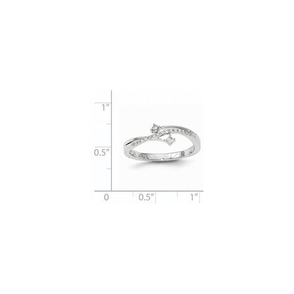 14K White Gold Real Diamond Ring