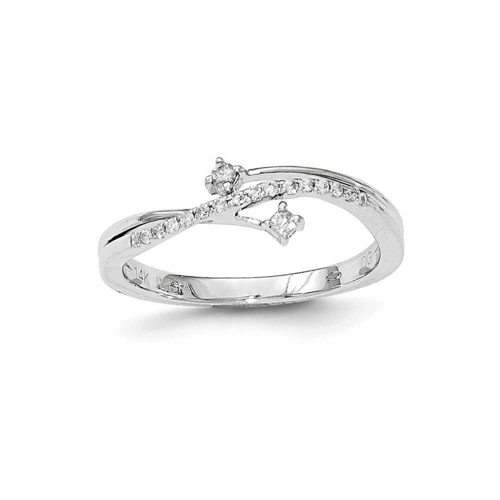 14K White Gold Real Diamond Ring
