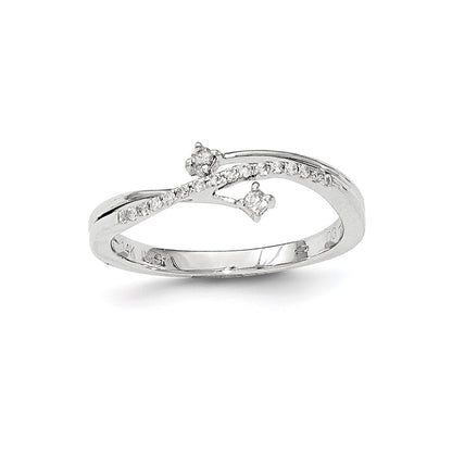 14K White Gold Real Diamond Ring