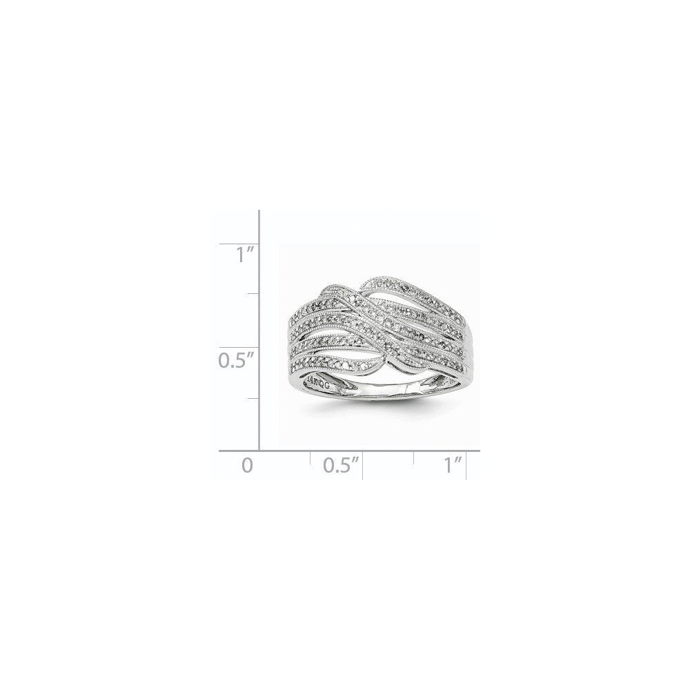 14K White Gold Real Diamond Ring