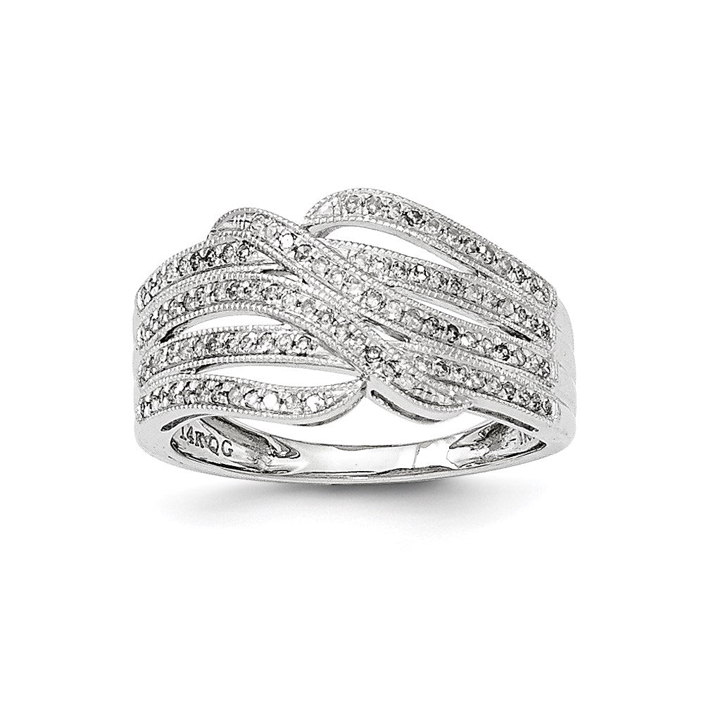 14K White Gold Real Diamond Ring