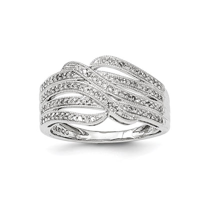 14K White Gold Real Diamond Ring