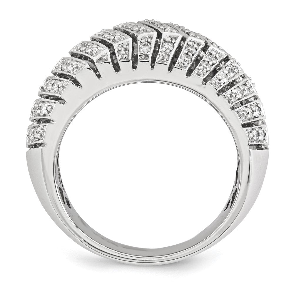 14K White Gold Real Diamond Pav‚ Ring