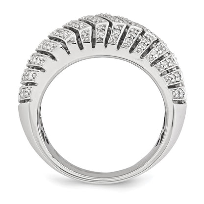 14K White Gold Real Diamond Pav‚ Ring