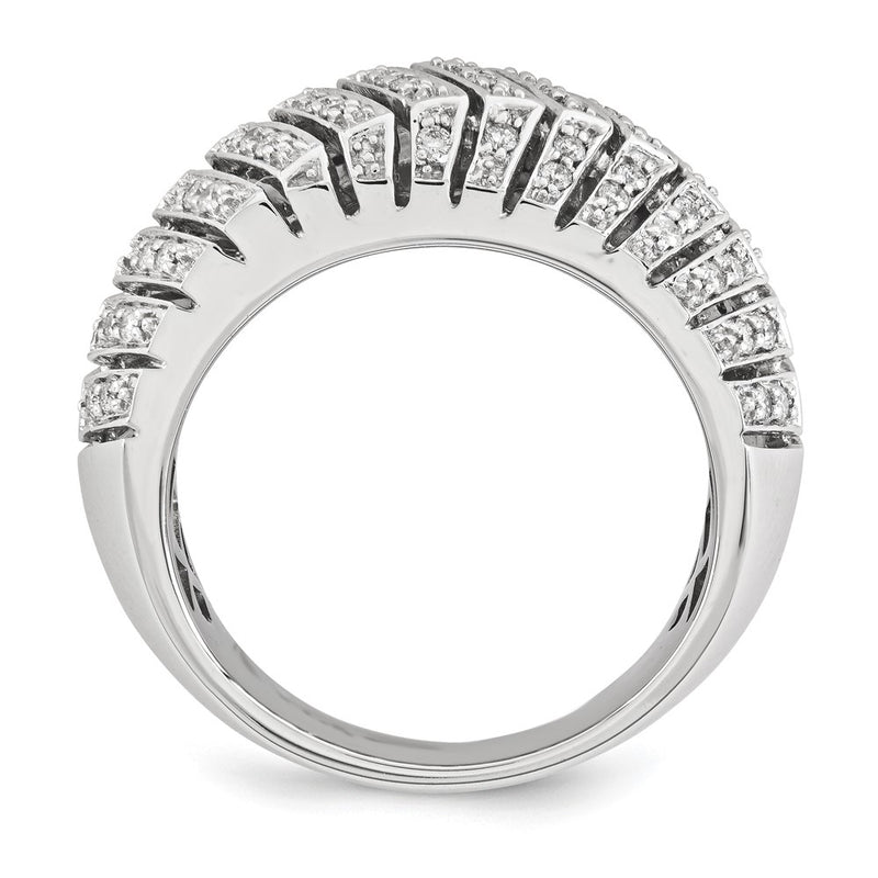 14K White Gold Real Diamond Pav‚ Ring