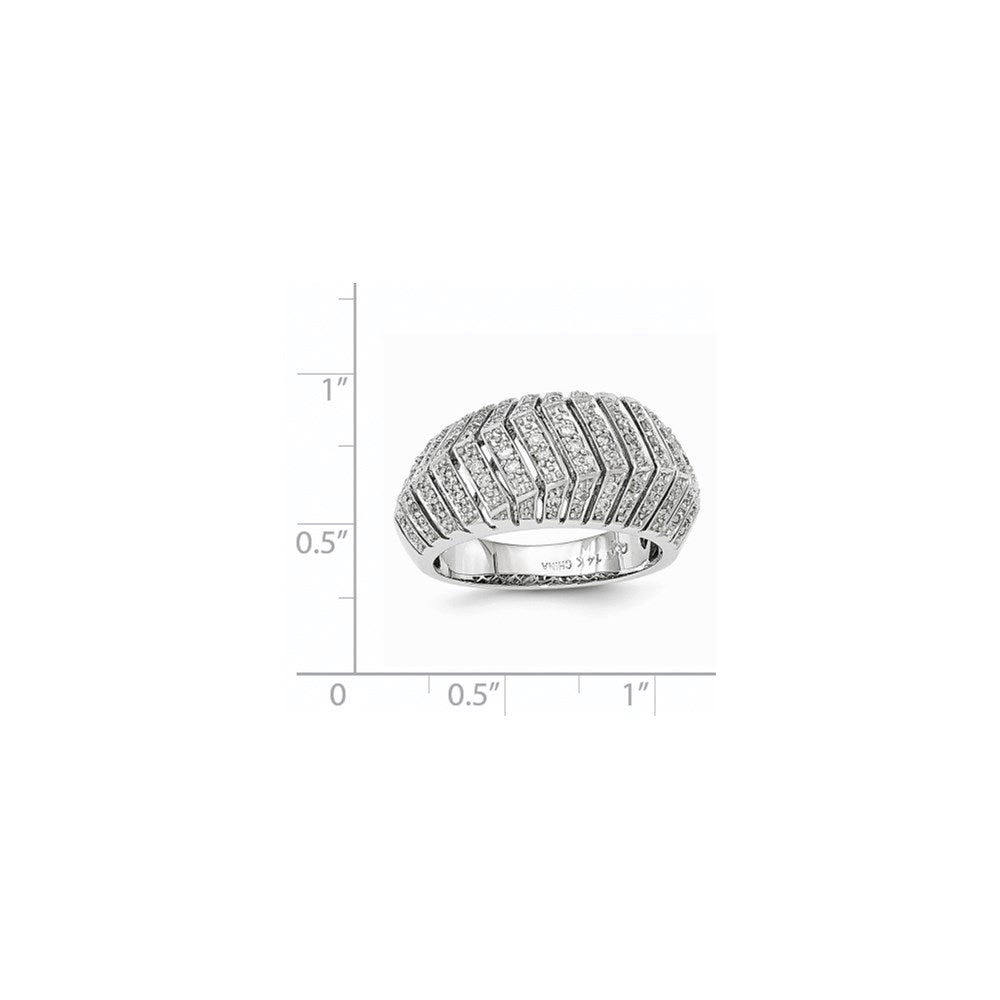 14K White Gold Real Diamond Pav‚ Ring