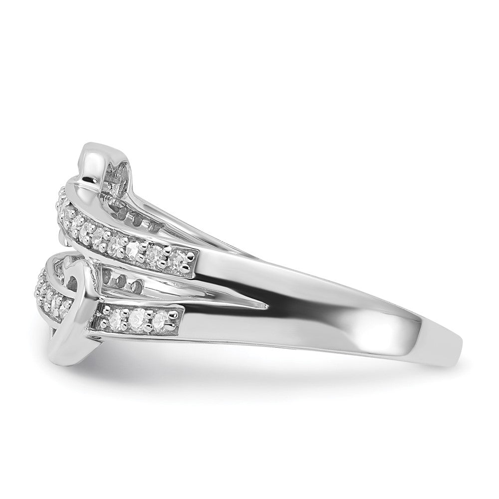 14K White Gold Real Diamond Heart Ring