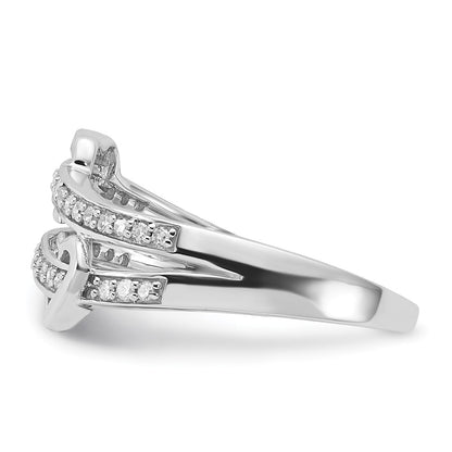 14K White Gold Real Diamond Heart Ring