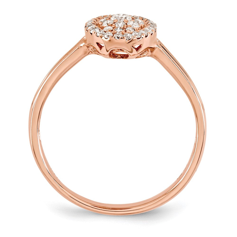 14k Rose Gold Real Diamond Oval Ring