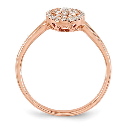 14k Rose Gold Real Diamond Oval Ring