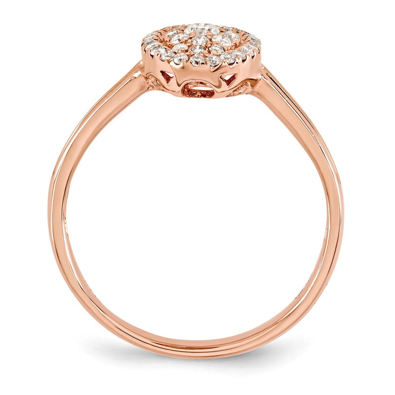 14k Rose Gold Real Diamond Oval Ring