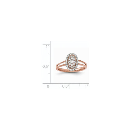 14k Rose Gold Real Diamond Oval Ring