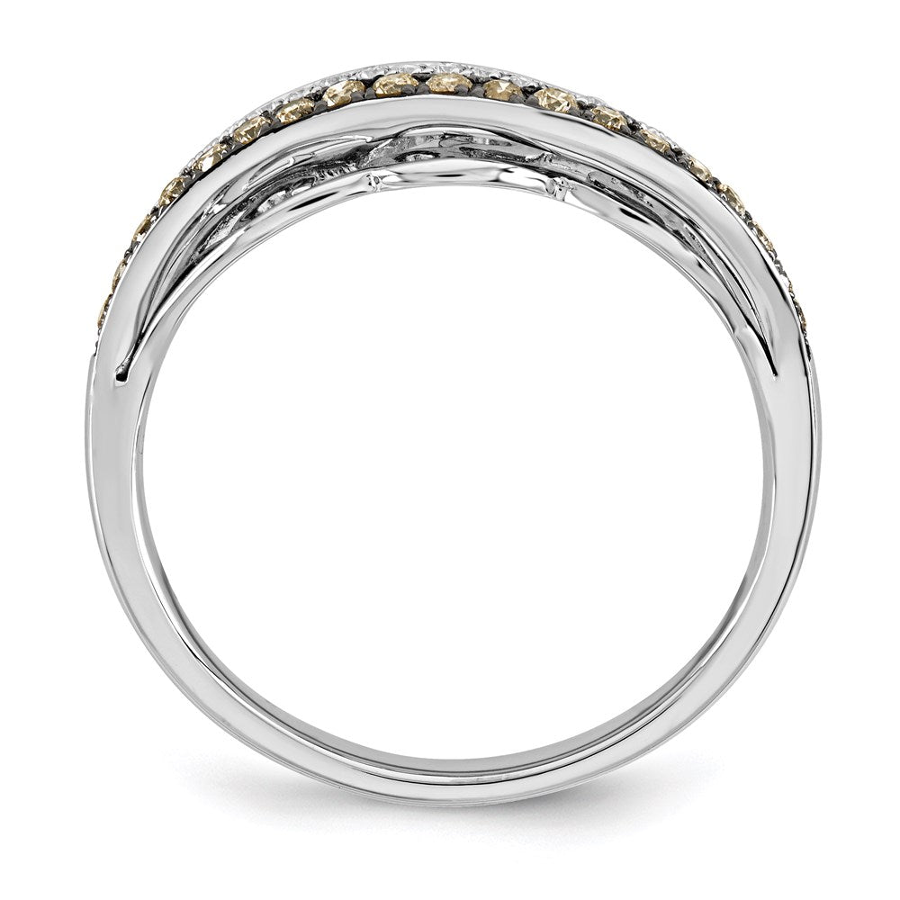 14k White Gold & Black Rhodium Fancy Undercarriage Real Diamond Ring