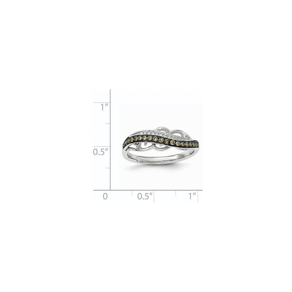 14k White Gold & Black Rhodium Fancy Undercarriage Real Diamond Ring