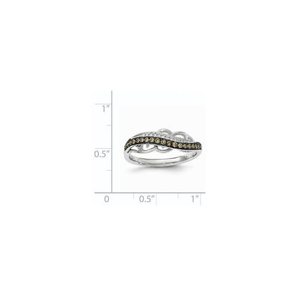 14k White Gold & Black Rhodium Fancy Undercarriage Real Diamond Ring