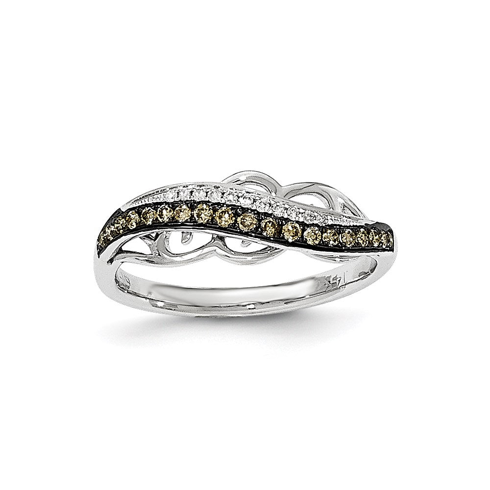 14k White Gold & Black Rhodium Fancy Undercarriage Real Diamond Ring
