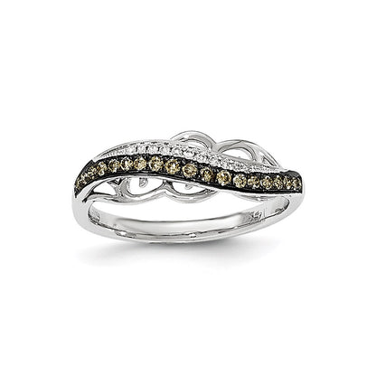14k White Gold & Black Rhodium Fancy Undercarriage Real Diamond Ring