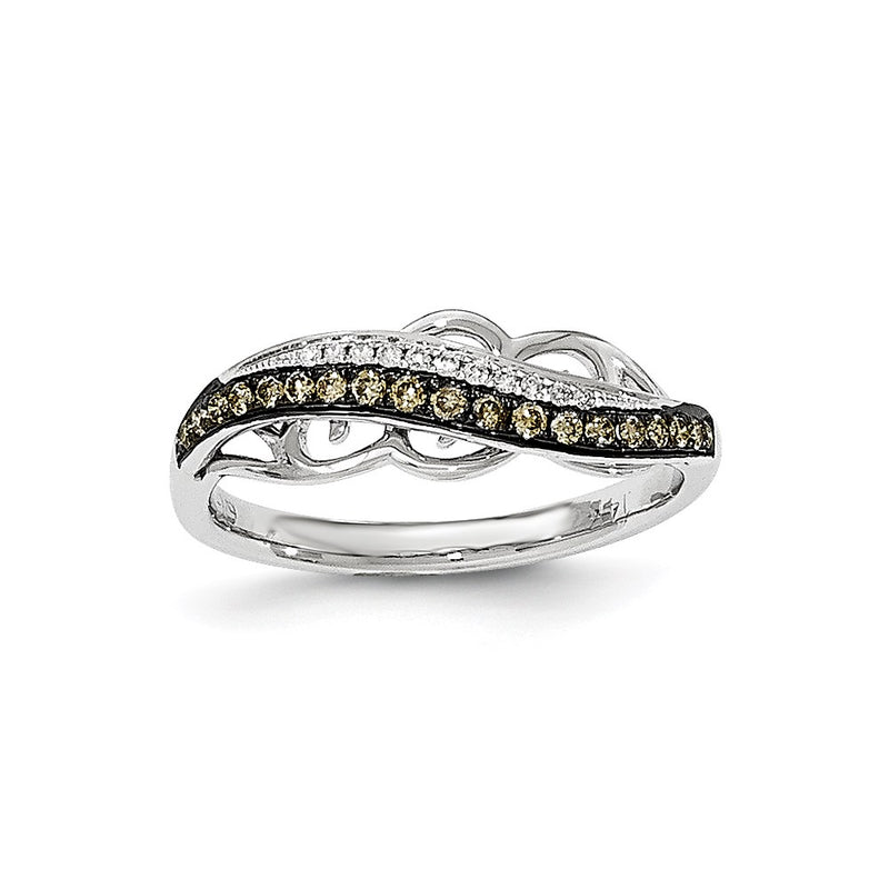 14k White Gold & Black Rhodium Fancy Undercarriage Real Diamond Ring