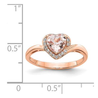 14k Rose Gold Morganite & Real Diamond Ring