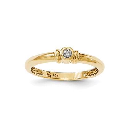 14k Yellow Gold Real Diamond Ring