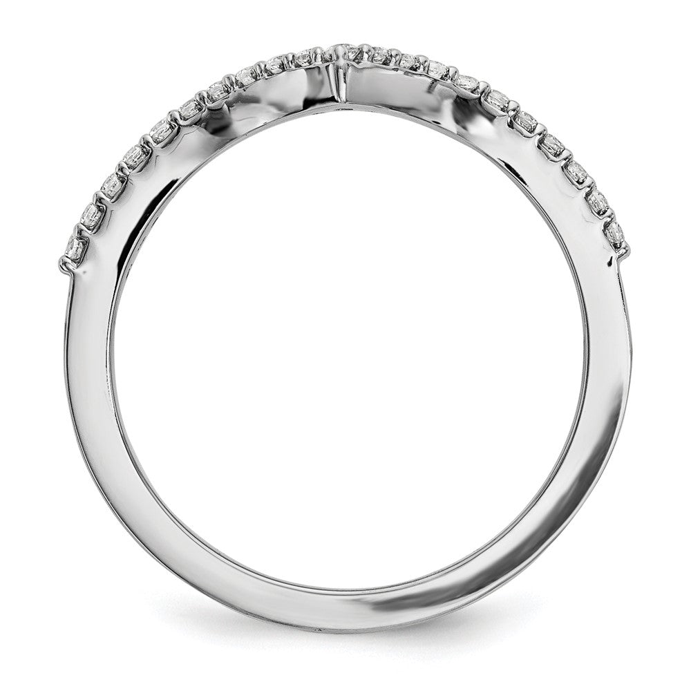14k White Gold Real Diamond V Ring