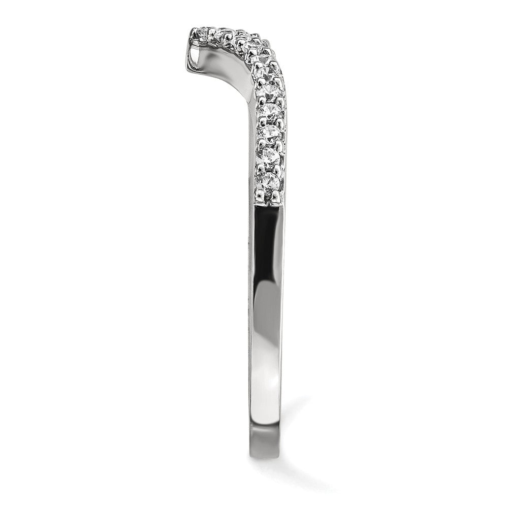 14k White Gold Real Diamond V Ring