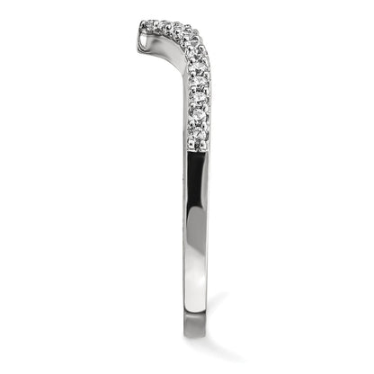 14k White Gold Real Diamond V Ring