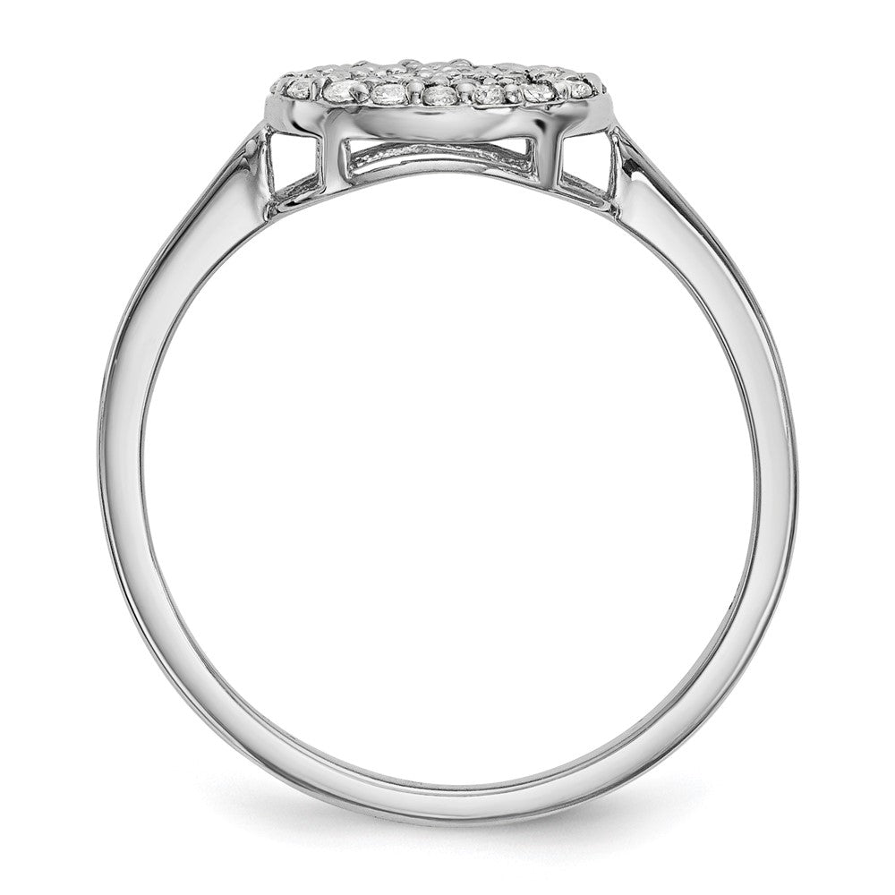 14k White Gold Real Diamond Cluster Oval Ring