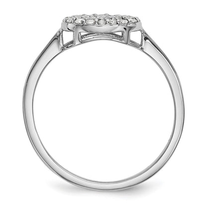 14k White Gold Real Diamond Cluster Oval Ring