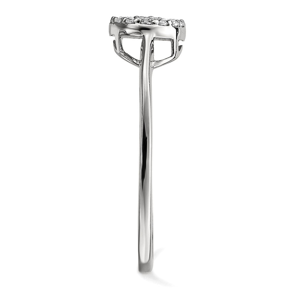 14k White Gold Real Diamond Cluster Oval Ring