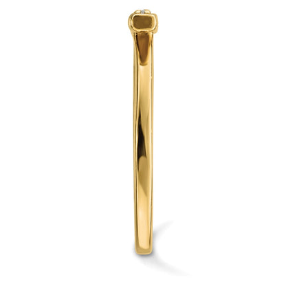 14K Yellow Gold Real Diamond Bar Ring