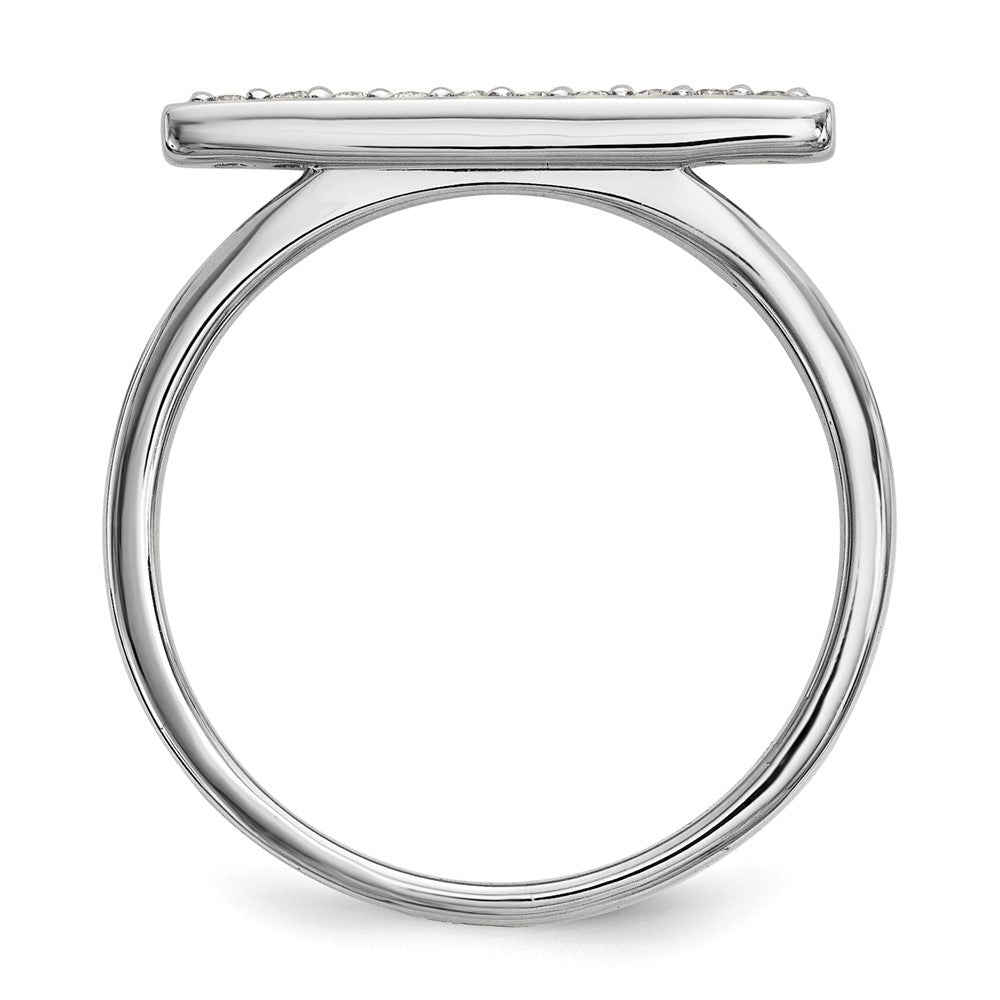 14k White Gold Real Diamond Bar Ring