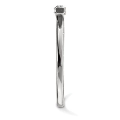 14k White Gold Real Diamond Bar Ring