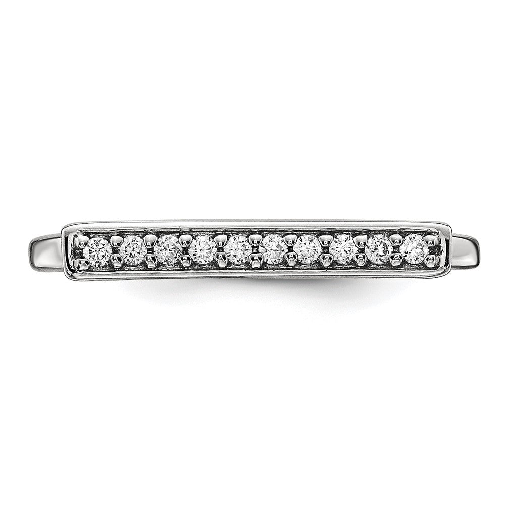 14k White Gold Real Diamond Bar Ring