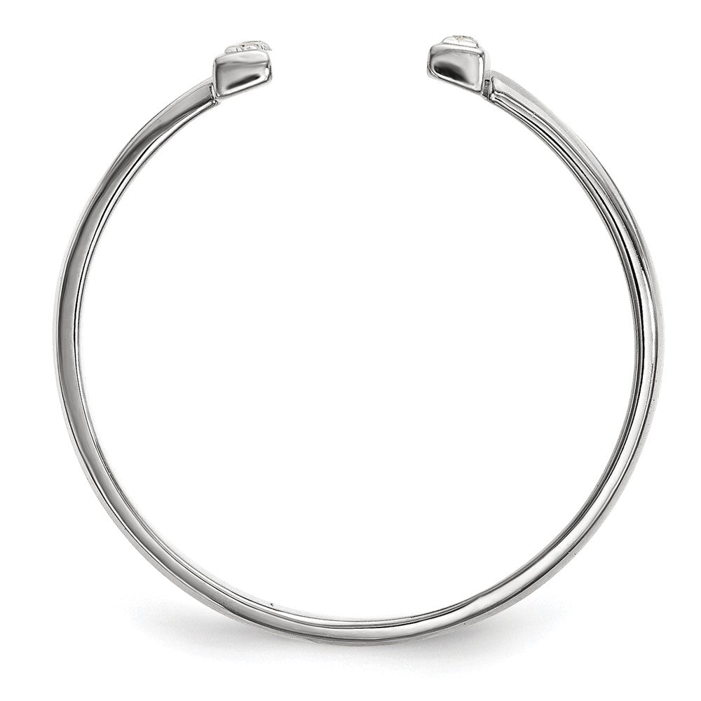 14k White Gold Real Diamond Double Bar Ring