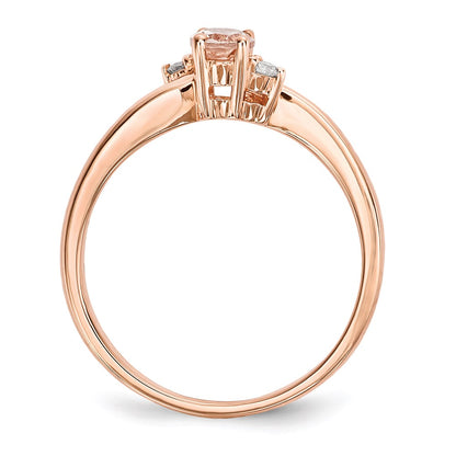 14k Rose Gold w/ Morganite & Real Diamond Ring