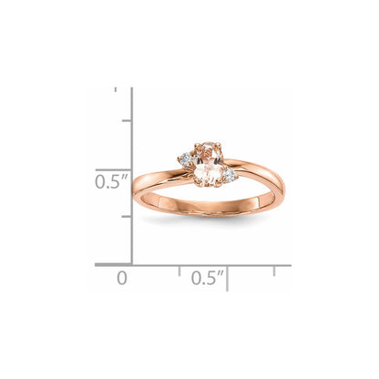 14k Rose Gold w/ Morganite & Real Diamond Ring