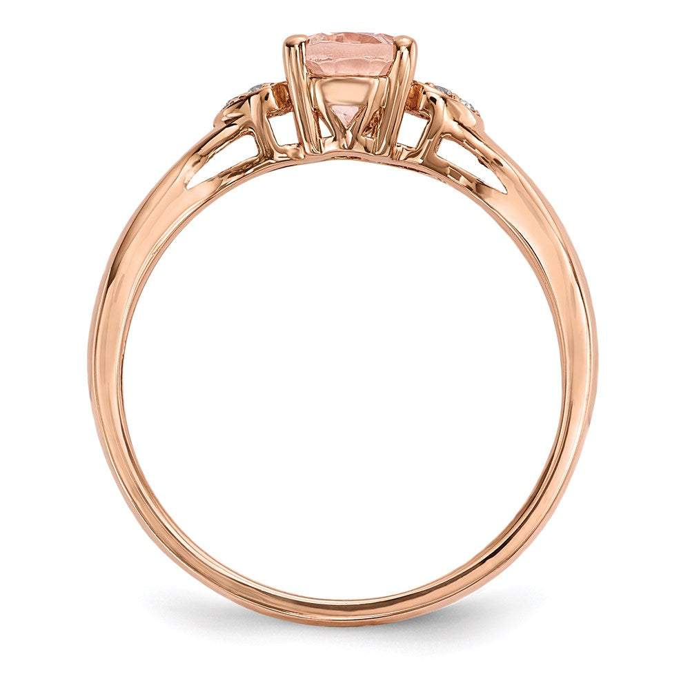 14k Rose Gold w/ Morganite & Real Diamond Ring