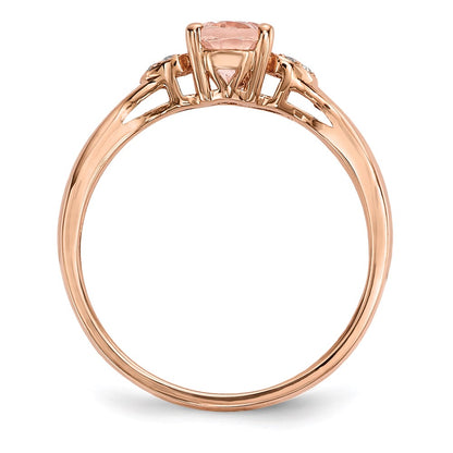 14k Rose Gold w/ Morganite & Real Diamond Ring