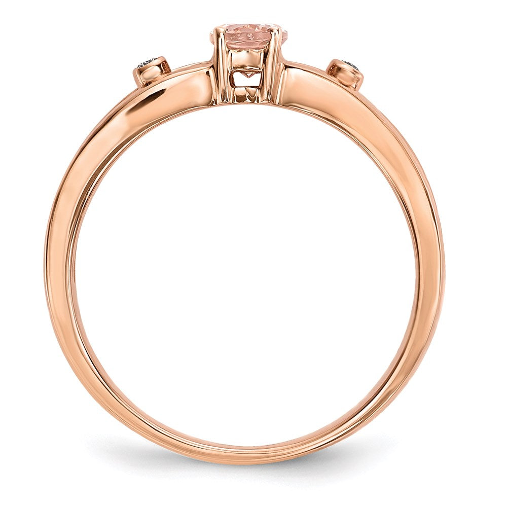 14k Rose Gold w/ Morganite & Real Diamond Ring